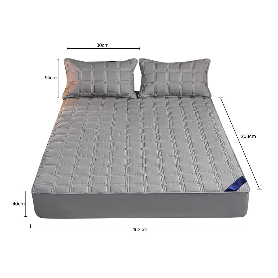 153cm Grey Wide Mattress Cover