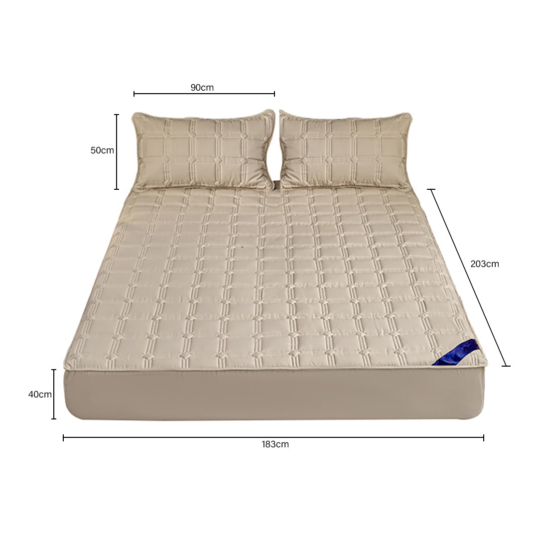 183cm Beige Wide Mattress Cover