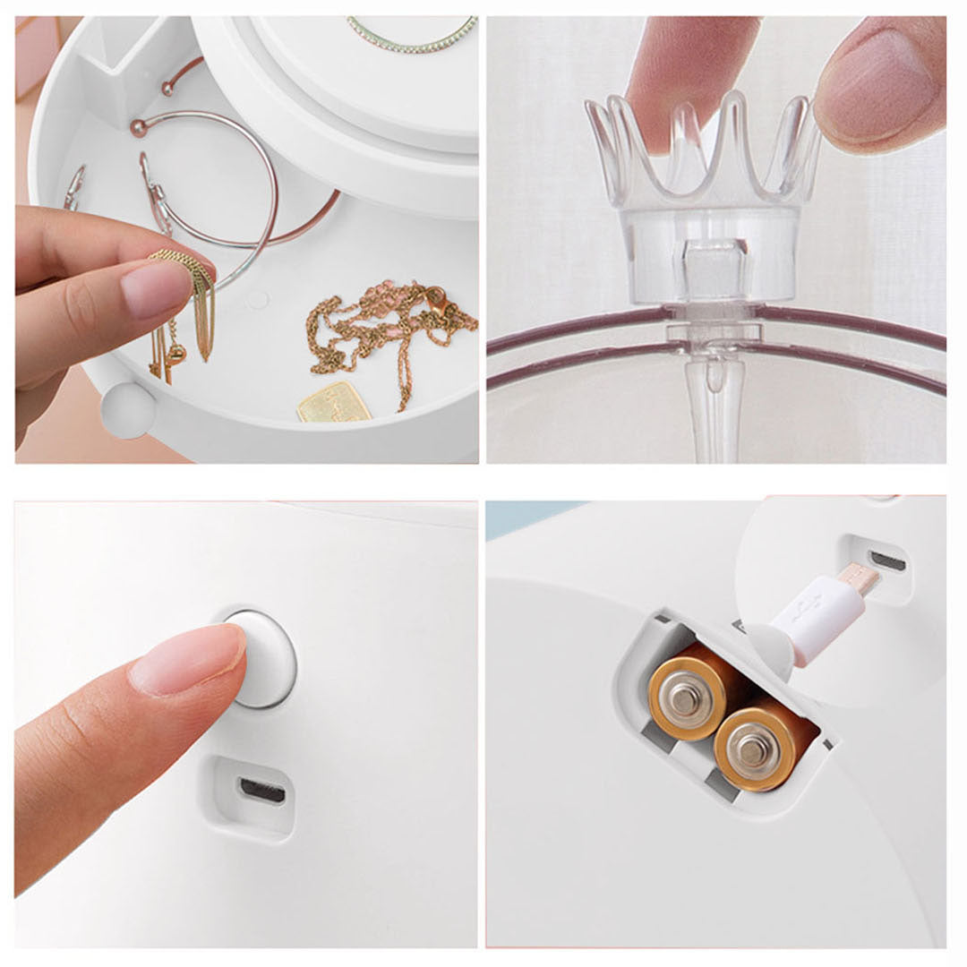White 360 2 Layered Jewelry Storage Box Waterproof