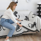 SOGA Two-seater White Sofa Cover Leopard Print 180x260cm Polyester