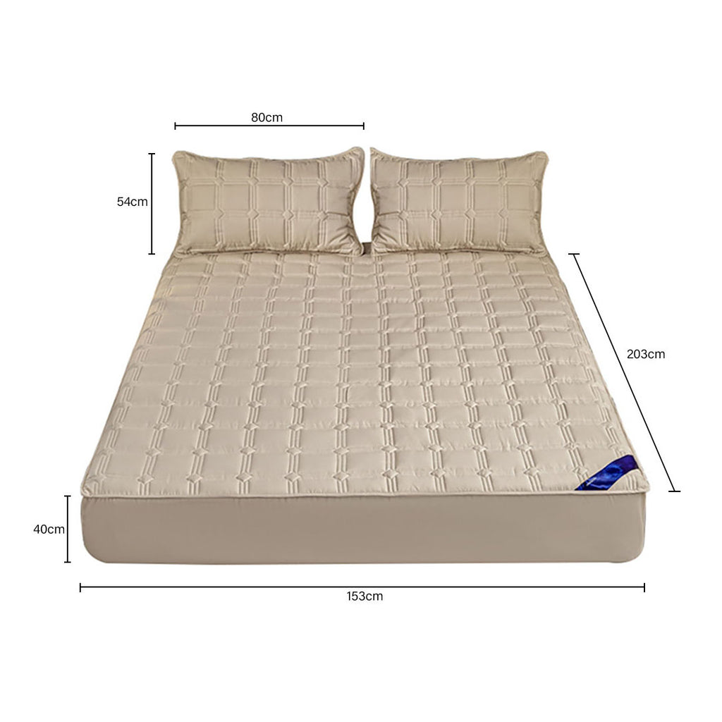 153cm Beige Wide Mattress Cover