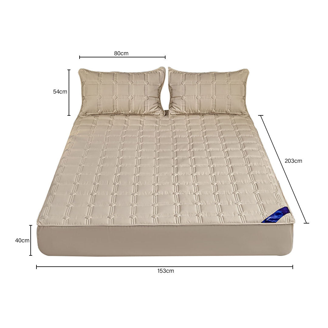153cm Beige Wide Mattress Cover