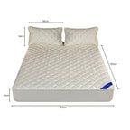 153cm White Wide Cross-Hatch Mattress Cover
