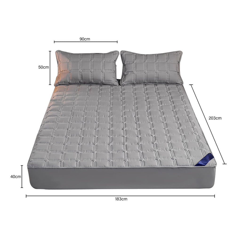 183cm Grey Wide Mattress Cover