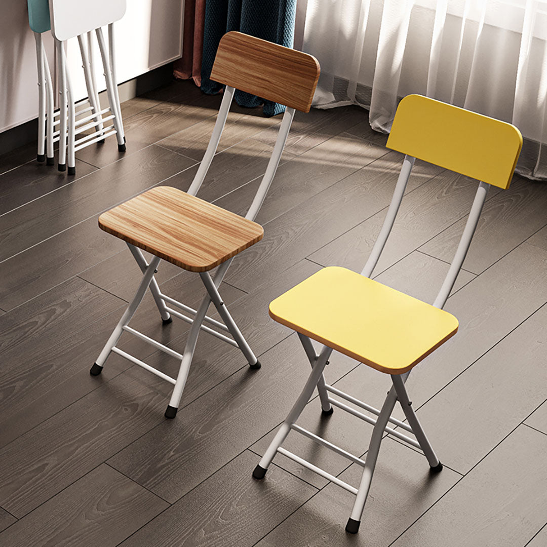 Foldable Chair Space Saving Seat Set of 2 Oak Grain