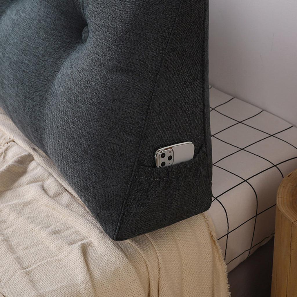 SOGA 150cm Dark Grey Triangular Wedge Bed Pillow Headboard Backrest