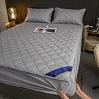138cm Grey Wide Cross-Hatch Mattress Cover