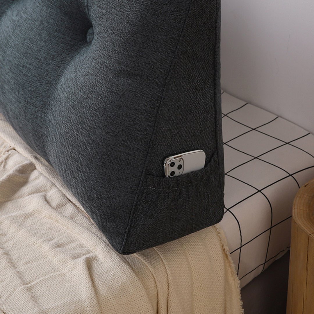 150cm Dark Grey Wedge Bed Cushion