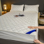 153cm White Wide Cross-Hatch Mattress Cover