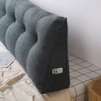 SOGA 180cm Dark Grey Triangular Wedge Bed Pillow Headboard