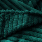 Dark Green Throw Blanket Warm Cozy Striped