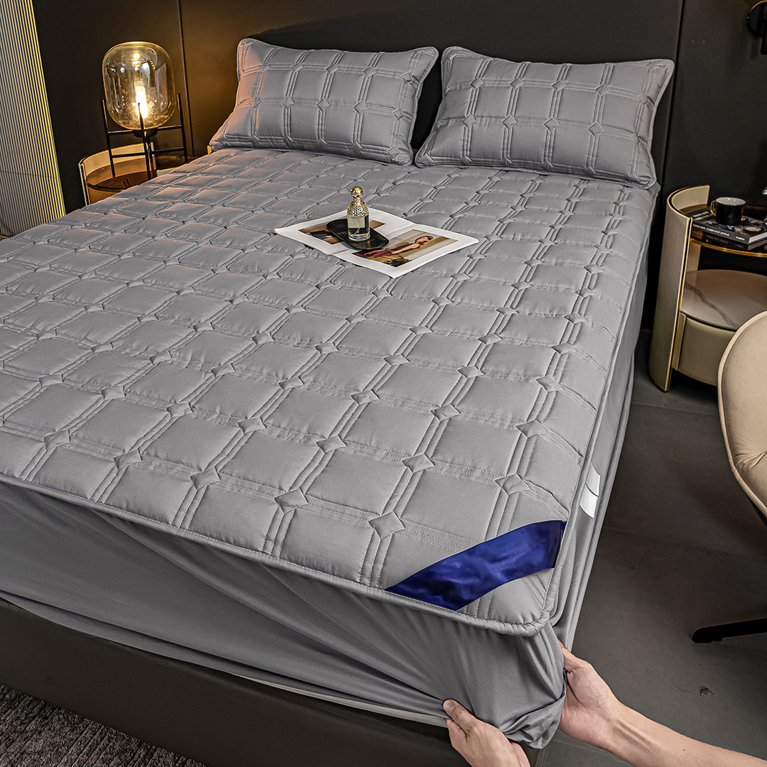 153cm Grey Wide Mattress Cover