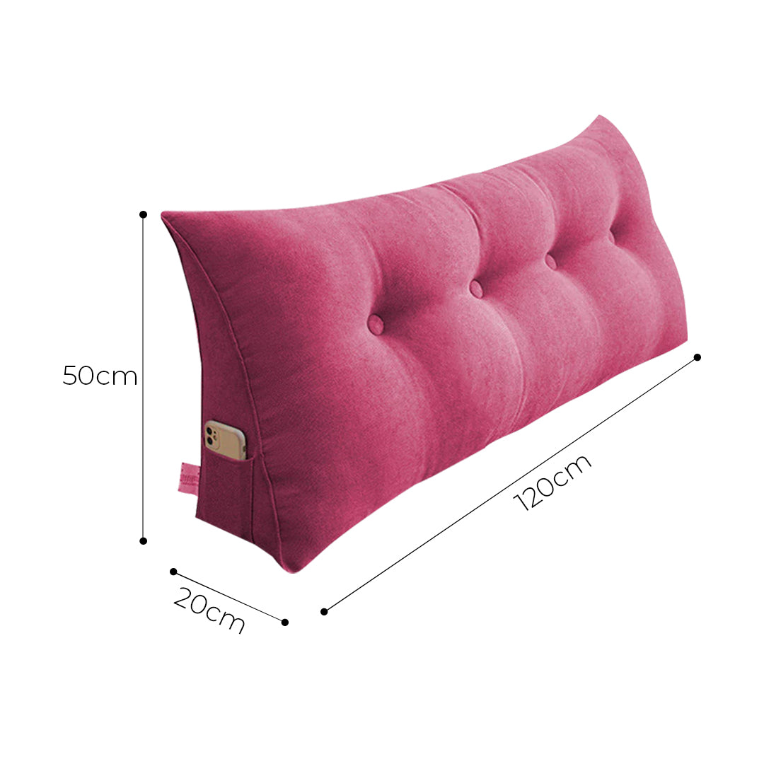 SOGA 120cm Pink Wedge Bed Cushion
