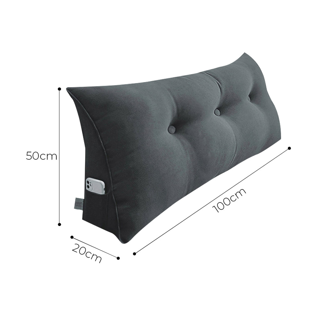 Soga 100cm Dark Grey Triangular Wedge Bed Pillow Headboard  Home Decor