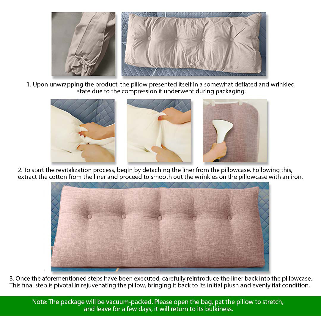 180cm Beige Wedge Bed Cushion