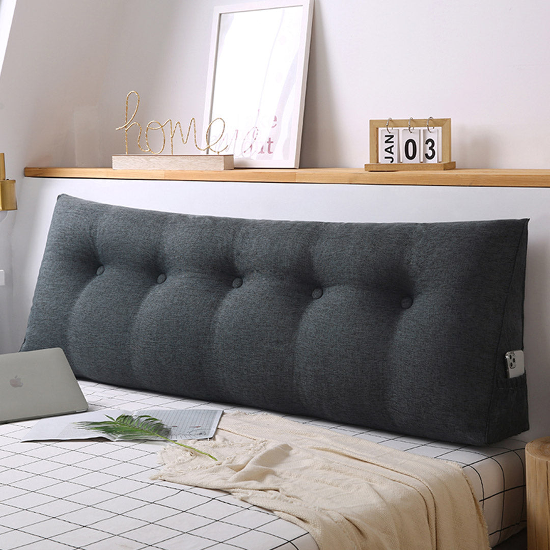150cm Dark Grey Wedge Bed Cushion