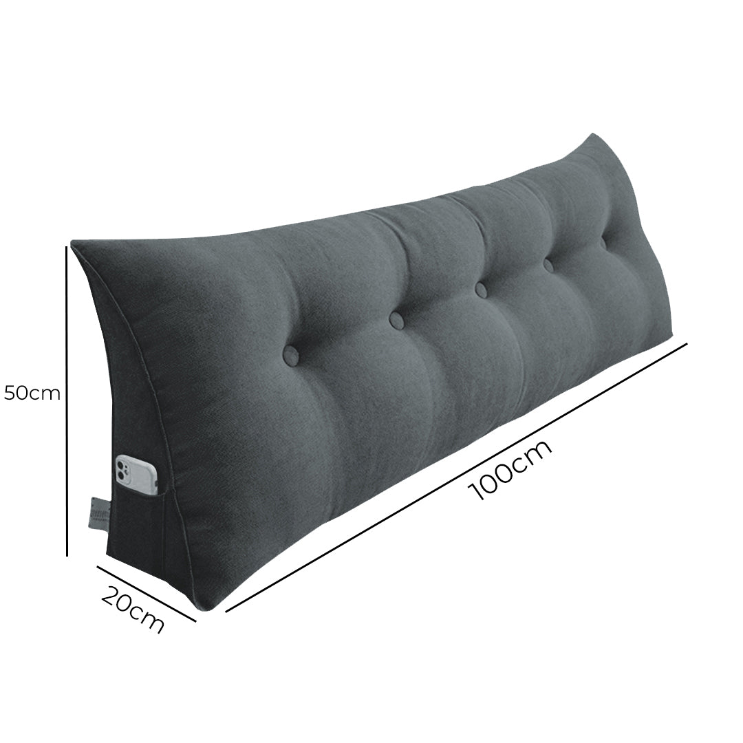 Soga 100cm Dark Grey Triangular Wedge Bed Pillow Headboard  Home Decor