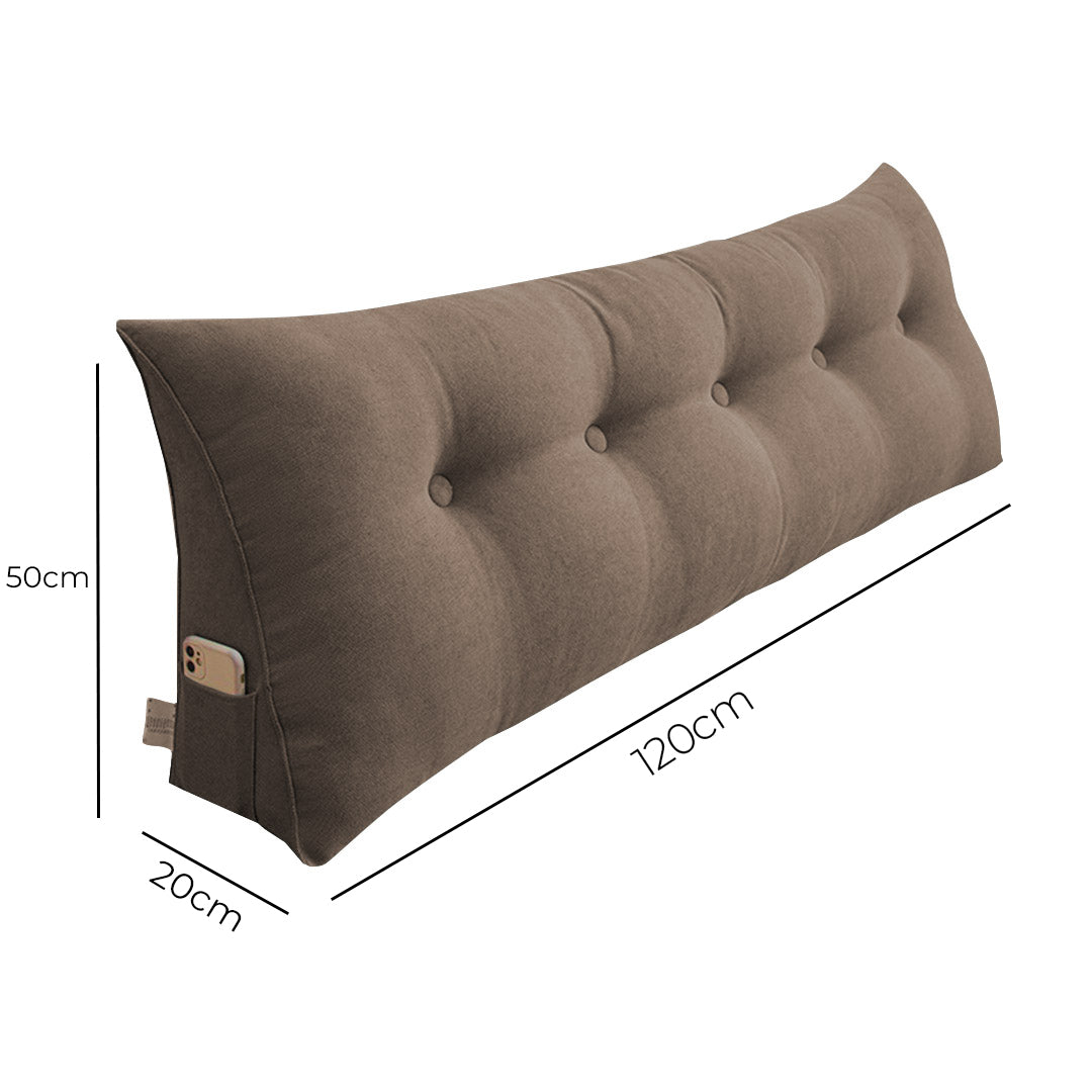 SOGA 120cm Coffee Wedge Bed Cushion