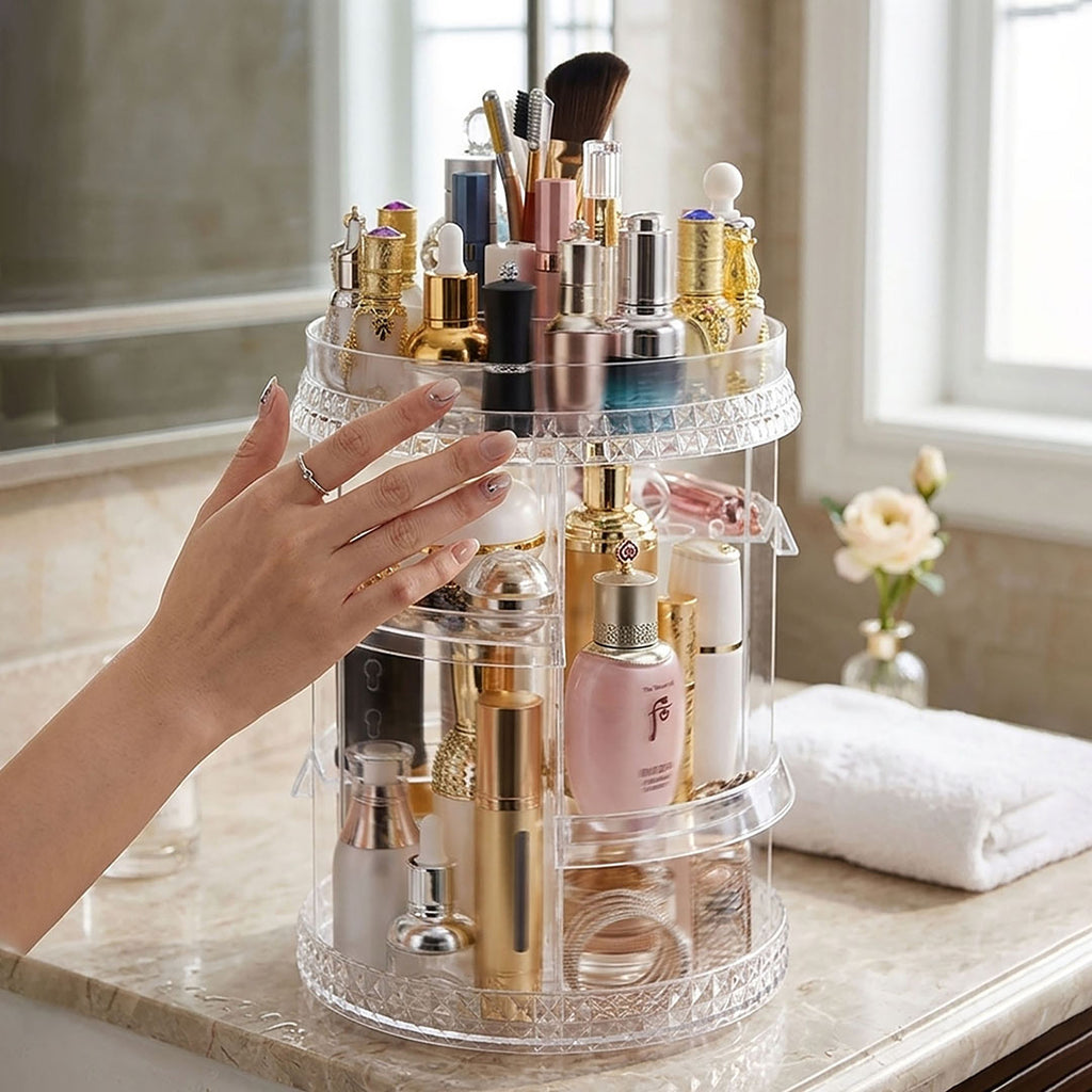 360 Degree Rotating Makeup Organiser Cosmetics Holder