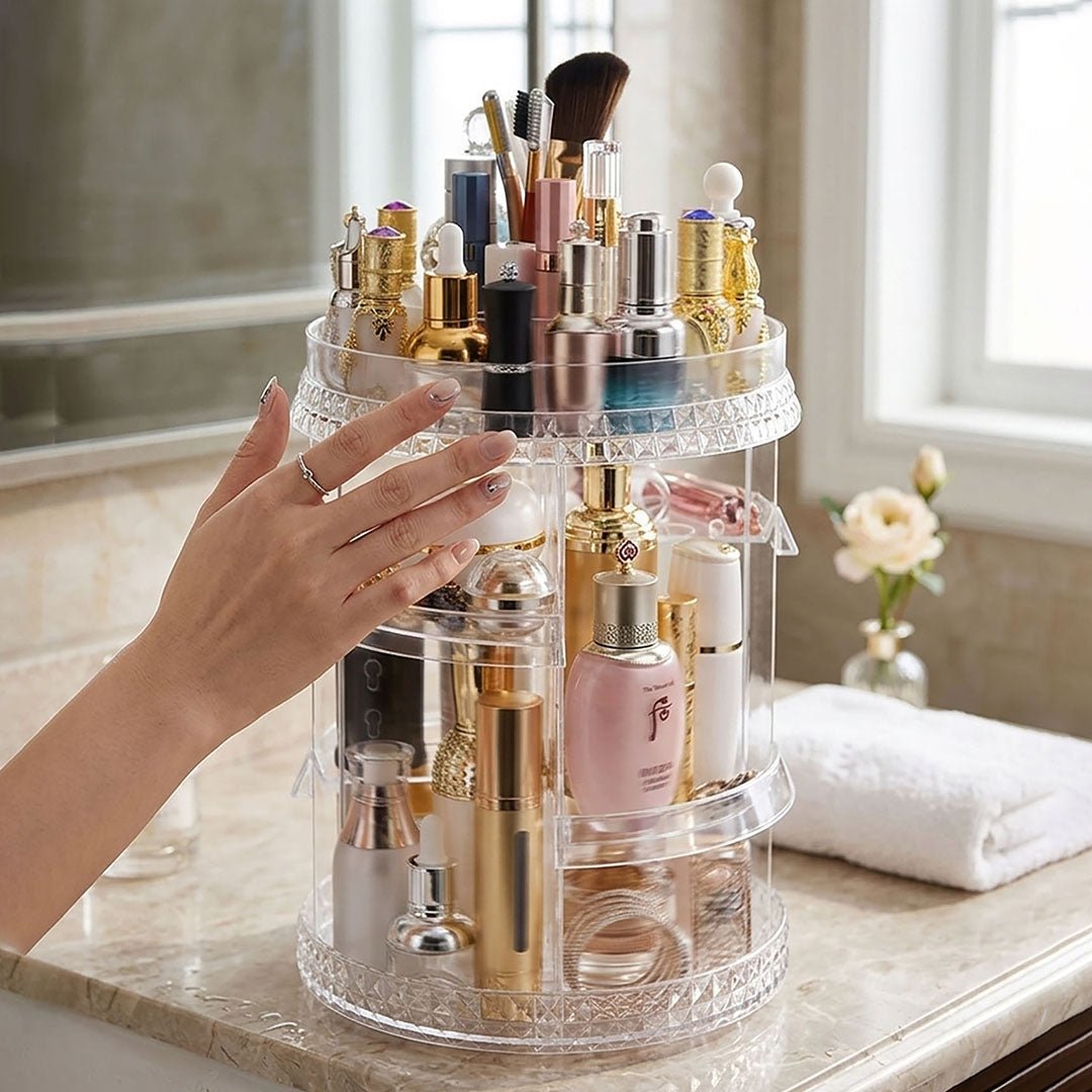 360 Degree Rotating Makeup Organiser Cosmetics Holder