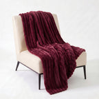 SOGA 150x200cm Burgundy Flannel Polyester Throw Blanket