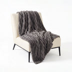 SOGA 150x200cm Grey Flannel Polyester Throw Blanket