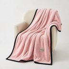 SOGA 230x200cm Pink Flannel Polyester Throw Blanket
