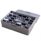 SOGA (43x29x13cm) Grey 30 Compartment Fabric Storage Box Organizer