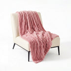 SOGA 150x200cm Pink Flannel Polyester Throw Blanket