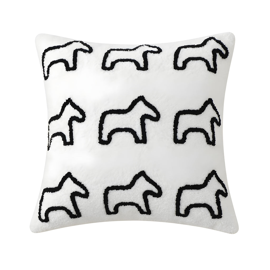 45cm Throw Pillow White Teddy Fleece Square