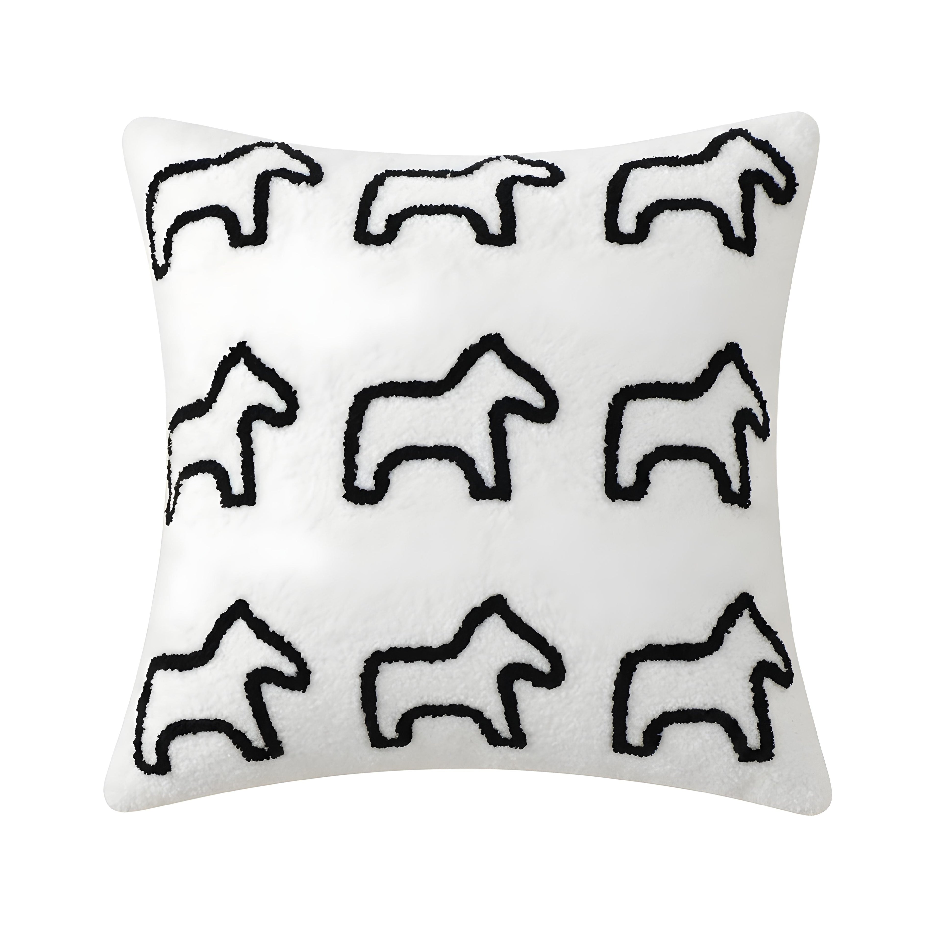 45cm Throw Pillow White Teddy Fleece Square
