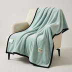 SOGA 230x200cm Mint Green Flannel Polyester Throw Blanket