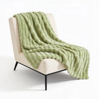 SOGA 150x200cm Light Green Flannel Polyester Throw Blanket