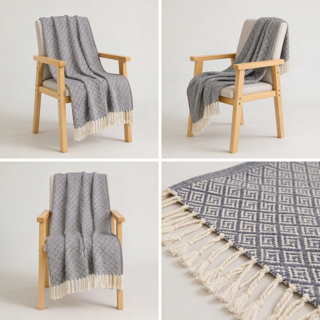 SOGA Grey Throw Blanket 127x170cm Soft Polyester Cozy Sofa Bed
