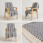SOGA Grey Throw Blanket 127x170cm Soft Polyester Cozy Sofa Bed