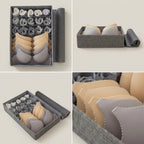 SOGA (44x29x13cm) Grey 15+1 Compartment Fabric Storage Box Organizer
