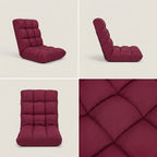 SOGA Burgundy Flannel Lounge Chair Cushion Soft Comfortable Seat Pad