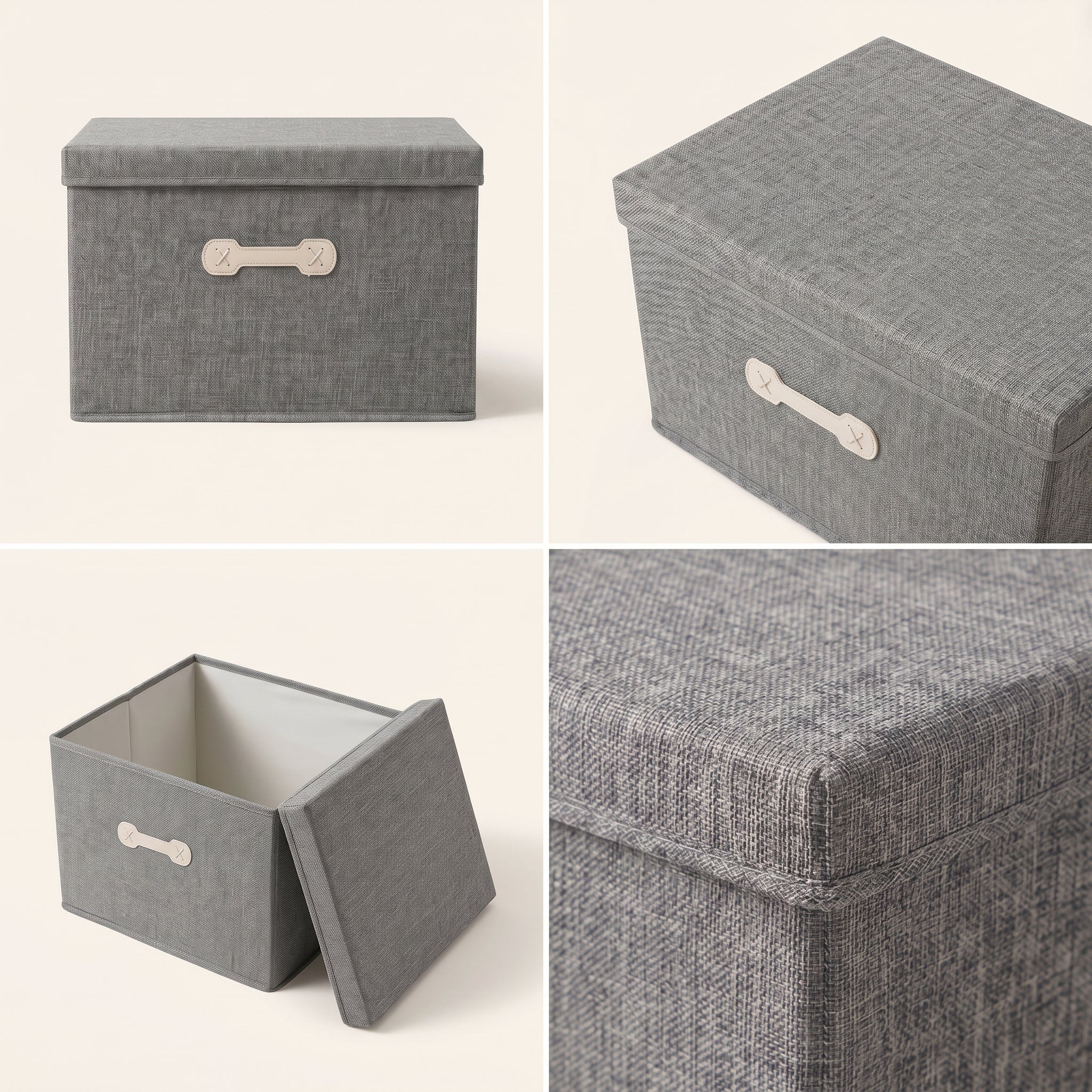 SOGA (60x42x40cm) Grey 108L Fabric Storage Box Organizer