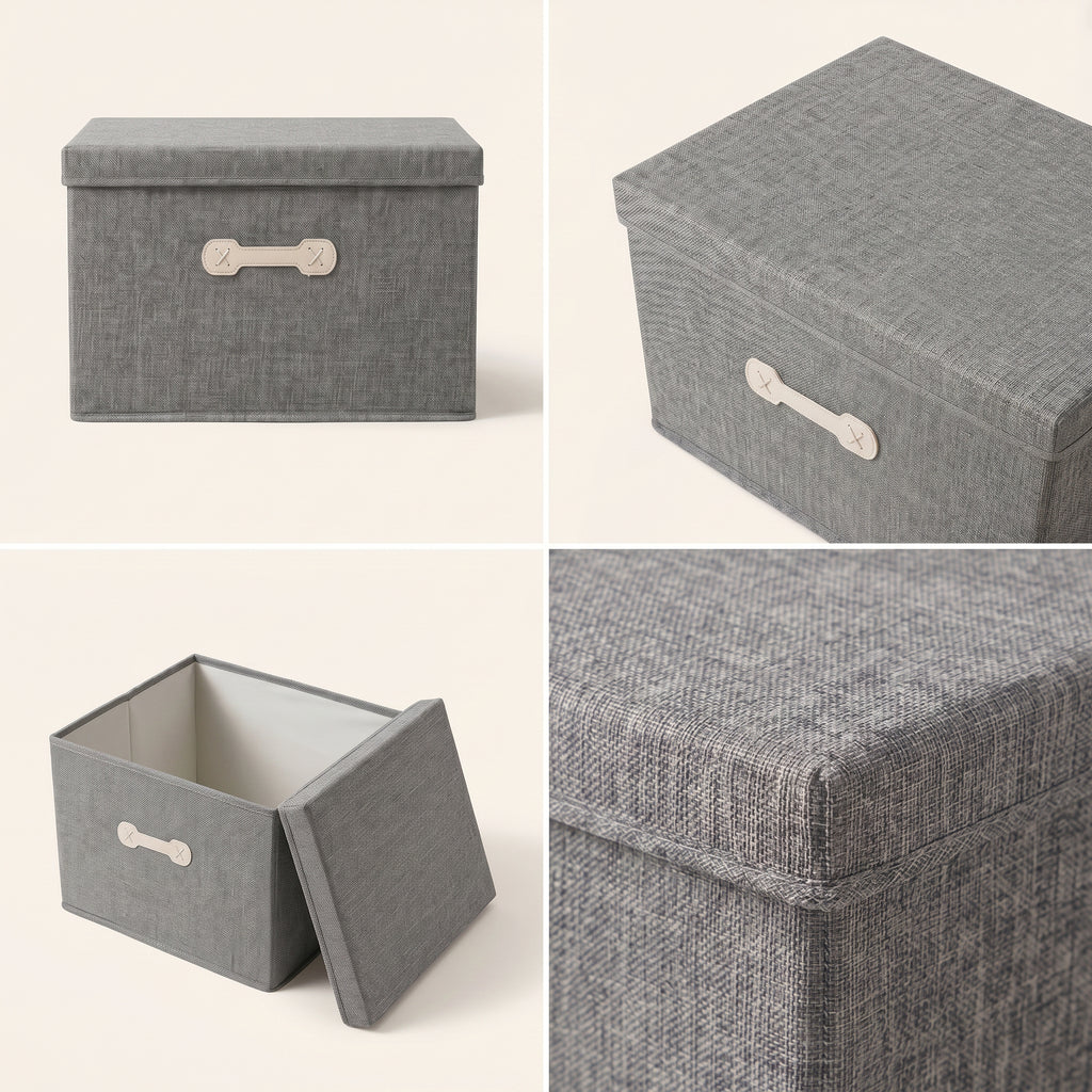 SOGA (60x42x35cm) Grey 88L Fabric Storage Box Organizer