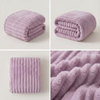 SOGA 150x200cm Purple Flannel Polyester Throw Blanket