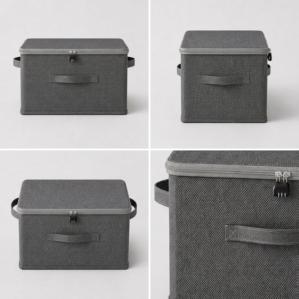SOGA (49x37x30cm) Grey Fabric Storage Box Home Organizer