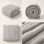 SOGA 150x200cm Silver Flannel Polyester Throw Blanket