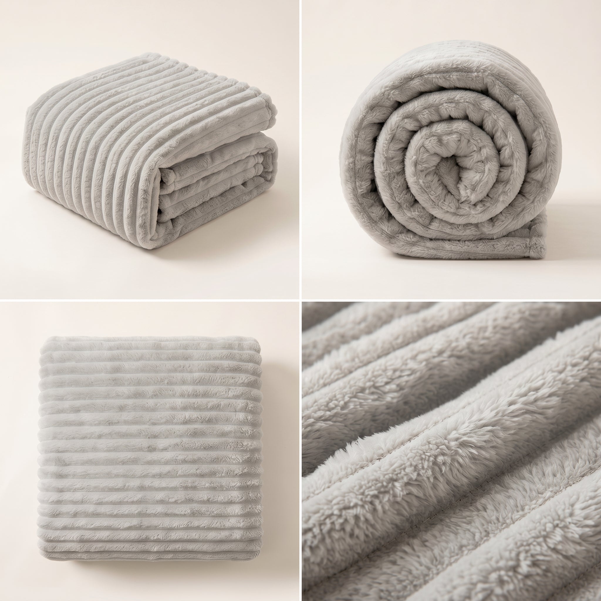 SOGA 150x200cm Silver Flannel Polyester Throw Blanket