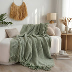 SOGA Sage Green Polyester Throw Blanket 45x35x12cm Soft Cozy Sofa Bed