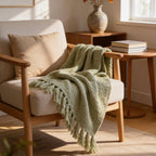 SOGA Matcha Green Polyester Throw Blanket Soft Cozy Sofa Bed