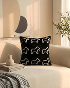 45cm Throw Pillow Black Teddy Fleece Square