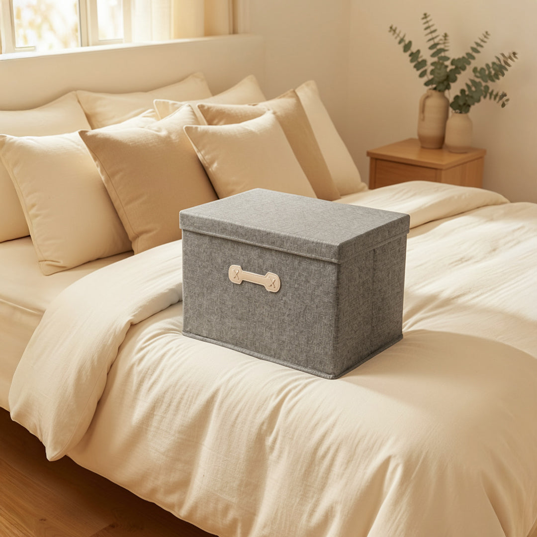SOGA (60x42x40cm) Grey 108L Fabric Storage Box Organizer