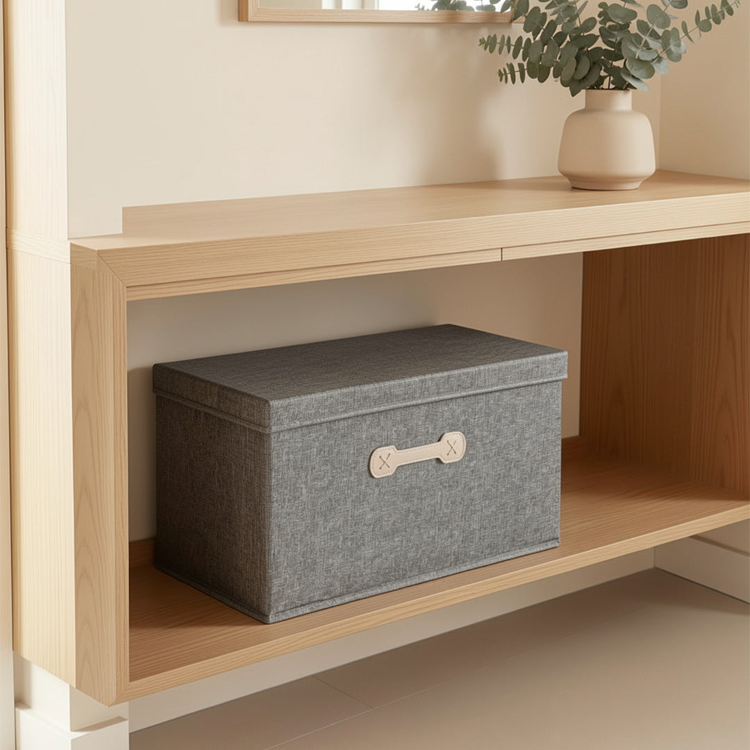 SOGA (50x40x30cm) Grey 60L Fabric Storage Box Organizer