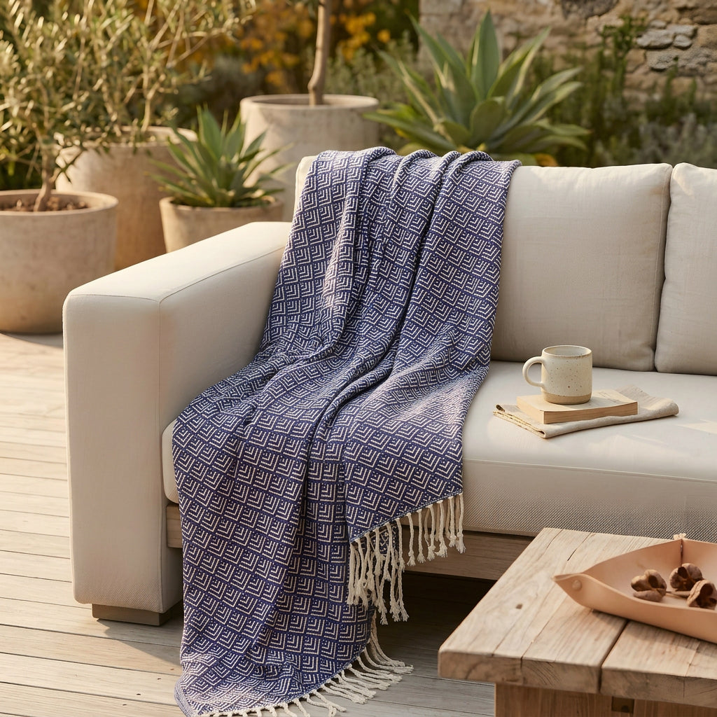 SOGA Deep Navy Throw Blanket 127x170cm Soft Polyester Cozy Sofa