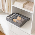 SOGA (44x29x13cm) Grey 15+1 Compartment Fabric Storage Box Organizer